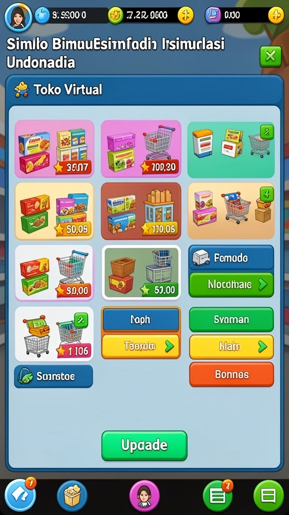 c789 - Screenshot menampilkan menu upgrade karakter dengan berbagai pilihan.